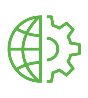 A simple green line drawing of a microscope on a white background. Description generated by AI